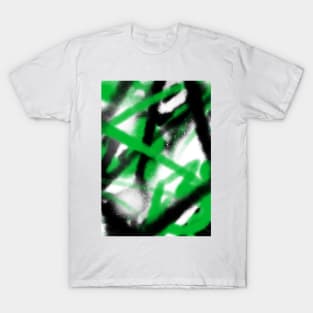 Abstract Green and Black Graffiti Street Art Pattern 006 T-Shirt